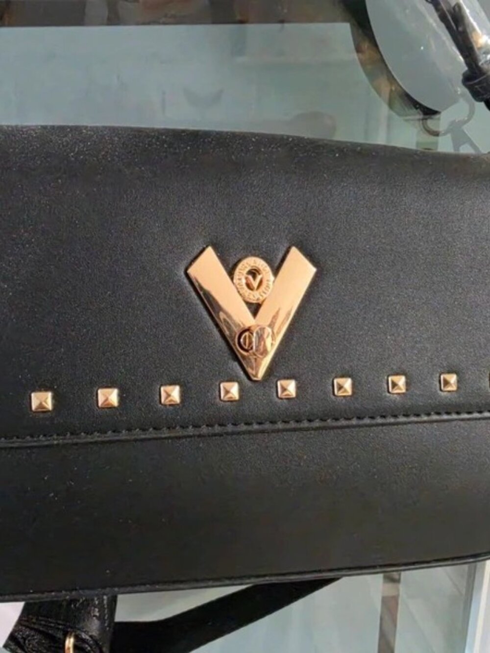 Valentino Orlandi Black Crossbody Bag with Gold Hardware - Picture 8 of 12